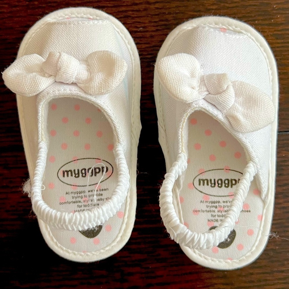 MYGGPP Toddler Girls White Canvas Sandals Size 6-12 Months